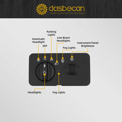 Headlight Switch Compatible with 2002-2004 Ford F-250 Super Duty, 2002-2004 F-350 Super Duty, 2002-2004 F-450 Super Duty Truck Black with Automatic Headlights, Fog Lights