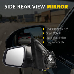 Side Rear View Mirror Compatible with 2020-2024 GMC Acadia SLT|AT4|DENALI Heated Turn Signal Memory Door Mirror Assembly Driver Left Replace GM1320655 84443079 84443079-PFM (15 Pin)