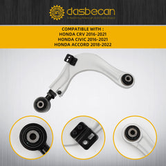 BP67476 2Pcs Rear Alignment Camber Arms Kit Compatible with Honda Civic Accord CR-V Insight 2016-2022 Left Right Adjustment Arms Replaces# 52510-TEA-T00 52520-TEA-T00 67476