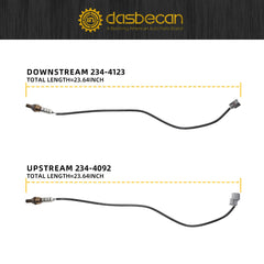 234-4092 234-4123 O2 Sensor Compatible with 2001-2005 Honda Civic L4-1.7L(D17a7 Engine) Upstream and Downstream Oxygen Sensors