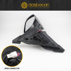 Right Passenger Side Door Mirror Assembly Compatible with Honda Civic 2016-2021 Power Glass Non-Heated Manual Folding Replaces HO1321283 White 3Pins (For US Built Models)