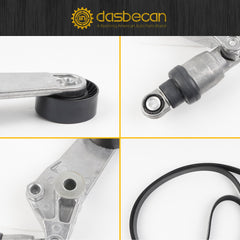 Serpentine Drive Belt Tensioner Pulley Kit Compatible with Chevy Prizm Toyota Celica Corolla Matrix 1998-2008, Replaces# 38286 6PK1880