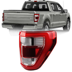 Right Passenger Side Tail Light Compatible with 2021 2022 2023 Ford F150 King Ranch | Lariat | Limited | Platinum With Blind spot module install location Rear Taillight LED Type