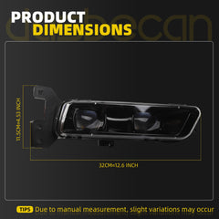 LED Fog Light Pair Compatible for 2017-2022 Jeep Grand Cherokee 2014-2022 Front Lamps With Bulbs Assembly 68275511AC LH 68275510AC RH