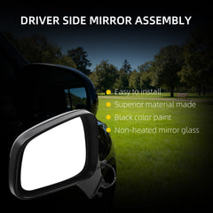 Left Driver Side Mirror Compatible with 2017-2022 Chevy Trax with Power Glass, Manual Folding, Non Heated, Black Mirror Cover Replace# GM1320578 42654474 (3Pins)