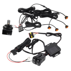 ATV UTV Turn Signal Kit With Horn Street Legal Kit Rocker Switch 4 Amber Blinker Lights Compatible with Polaris Ranger RZR XP 1000 Honda Pioneer Can-Am Maverick X3 Kawasaki CFMOTO