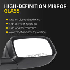 Passenger Side Mirror White Compatible with Nissan Rogue 2008-2015 | Heated Manual Fold Power Glass, 5Pins Connector, OE#96301JM200, NI1321236, NI1321199
