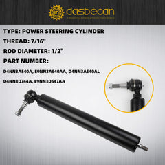 E2NN3A540BA Power Steering Cylinder, 1/2" Diameter Rod, 7/16" Threaded End, Compatible with Ford Tractor 2000 3000 3600 4000 4600, Replaces# E2NN3D547AA