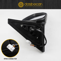 Right Passenger Side Mirror Compatible with Toyota 4Runner 2014-2023 Manual Folding Power Adjustable Glass Heated Turn Signal Puddle Light Black 9Pins Replace# 8791035C00