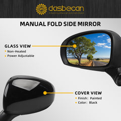 Driver Side Mirror Compatible with 2012-2017 Toyota Prius V Heated Power Glass Manual Fold Left Door Mirror #T01320286 8794047280-PFM (5PINS)