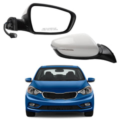 Right Passenger Side Mirror Compatible With 2014 2015 2016 Kia Forte Rear view Mirror DIY Paintable With Signal Light Heated,Power Glass Replace#KI1321182(6 Pins)