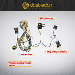 55540 Trailer Wiring Harness Compatible with 2003-2025 Chevy Express GMC Savana 2500 3500 2003-2014 Chevy Express Savana 1500 4-Pin Connector Towing Wiring Kit