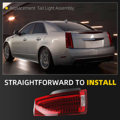 Tail Light Assembly Compatible with 2008-2014 Cadillac CTS LED Rear Lamp Taillight Left Driver Side Replace# GM2800225 22806053