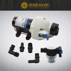 RV Water Pump Compatible with Pump fits 1/2'' NPT pipe or hose Equipped with 2 * 1/2'' Barb and 2 * 1/2'' MNPT adapters suit for most RV OE# R3526144D R3526144A 03526144A