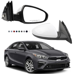Passenger Side Mirror DIY Paintable Compatible with 2019-2024 KIA Forte Right Rearview Mirror With Power Adjustment Manual Folding Replaces# 87620M7000 KI1321226 (3Pins)