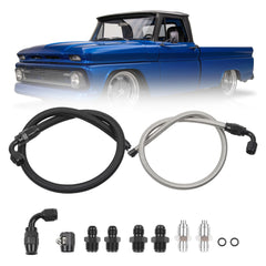 Power Steering Pump Hose Kit 25inch 6AN Compatible with Chevy C10 LS Swap Connects GM Type 2 Power Steering Pump