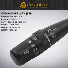 Turn Signal Switch Combination Lever Headlight and Fog Light Switch Compatible with Dodge Journey Avenger Chrysler 200 Jeep Wrangler Grand Cherokee 2007-2018 Replaces# 68015101AG