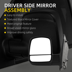 Dasbecan Side Mirror Compatible with 08-17 Chevy Express Black 6pins