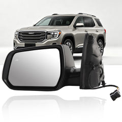 Side Rear View Mirror Compatible with 2020-2024 GMC Acadia AT4/SL/SLE Heated Blind Spot Power Glass Manual Folding Left Driver Door Mirror Replace# GM1320654 84579489 84579489-PFM (7 Pin)