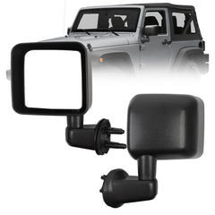 Driver Side Mirror Compatible with 2007-2018 Jeep Wrangler JK Left Side Door Mirrors Manual Folding No-Disturtion Glass Replaces#CH1320271 68081251AA 55078131AG Textured Black Cover