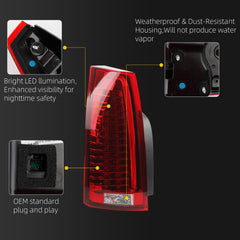 Tail Light Assembly Compatible with 2008-2014 Cadillac CTS LED Rear Lamp Taillight Left Driver Side Replace# GM2800225 22806053