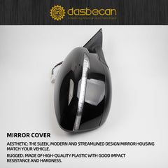 Passenger Right Side Door Mirror Compatible with 2014-2020 Nissan Rogue Heated Turn Signal Power HD Glass Black Painted Manual Folding # NI1321285 963014BA1A-PFM 7Pins