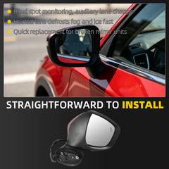 Side Mirror For Mazda CX-5 2015 2016 Blind Spot Right 7 Pins Red Passenger Side Rear View Mirror Power Glass Heated Turn Signal Light Manual Folding Door Mirrors OE# KR2269182B CLH85707052