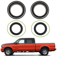 Front Axle Knuckle Tube Front Oil Seal Set Compatible with Ford 1999-2004 F250 F350 F450 F550 Super Duty 2000-2005 Excursion Dana 50 60 Replaces# 50491 50381 41784-2