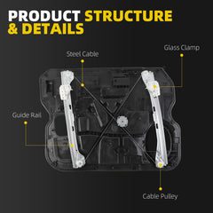 Dasbecan Front Right Window Regulator Without Motor Compatible with Dodge Ram 1500 2500 2009-2012 Replaces# 68044848AA 68044848AB