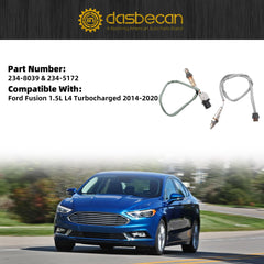 2Pcs Upstream and Downstream Oxygen O2 Sensor Compatible with Ford Fusion 1.5L L4 Turbo 2014-2020 Replaces 234-8039 234-5172