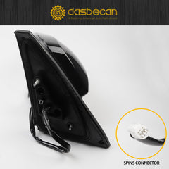 Left Driver Side Mirror Black Compatible with 2014-2023 Toyota 4Runner Heated Manual Fold Power Adjustment Door Mirror Rear View Assembly 5PINS # 8794035B60-PFM, TO1320313