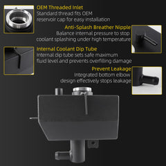 Dasbecan Aluminum Coolant Tank Compatible with Jeep Wrangler JL JLU 2018-25