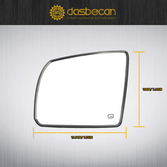 Driver Side Mirror Glass Compatible with 2008-2017 Toyota Sequoia 2007-2020 Toyota Tundra Left Door Mirror with Power Heated Glass Replace# TO1324107 879060C020