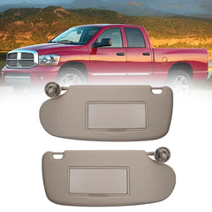 Pair Sun Visor W/Mirror Compatible with Dodge Ram 1500 2500 3500 2002 2003 2004 2005 2006 2007 2008 2009 Replaces# 1902167 (Not extendable)
