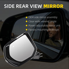Dasbecan Side RearView Mirror Compatible with 2021-2024 Cadillac Escalade(ESV) Heated Blind Spot Mirror Memory Anti Glare Lens Power Folding Driver Left Side Door Mirror Replace 84977467 (15Pin)