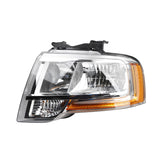 Halogen Headlamp Compatible With Ford Expedition 2015-2017 Left Driver Side Headlight Assembly Chrome Housing Replaces# FL1Z13008H FO2502346