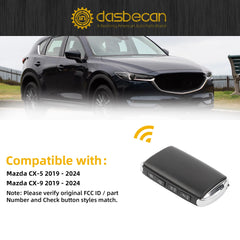 Key Fob Replacement Keyless Entry Remote Control Compatible with Mazda CX-5 CX-9 2019-2024 Replace#TAYA-67-5DYB WAZSKE13D03 4 Buttons