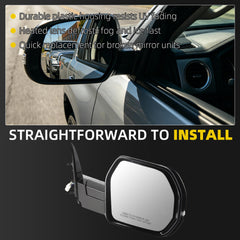 Side Mirror For 2022-2026 Toyota Tundra Right Passenger Side 7 Pin | Power Glass Blind Spot Heated Door Mirrors ViewMirror Assembly Replace# 879100C661