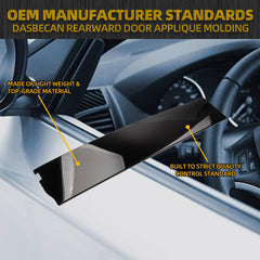 926-245 Rear Door Applique Molding Window Trim Rearward Compatible with Chevrolet Chevy Tahoe Cadillac Escalade GMC Yukon 2015-2018, Left and Right Gloss Black Panel Replaces 926-246