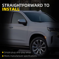 16Pins Left Driver Side Rear View Mirror Assembly Compatible with Chevrolet Suburban Tahoe GMC Yukon XL 2021-2024 Heated Power Folding with Turn Signal Light and Blind Spot Detection