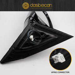 Driver side Mirror Compatible with 2019-2023 Nissan Altima Heated Turn Signal Manual Fold Power Adjustment Left Door Mirror 6PINS Black Replaces#96302-6CA0B NI1320312