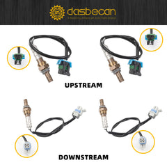 4Pcs Upstream and Downstream Oxygen O2 Sensor Compatible with Chevy Siilverado 2500 HD 2008-2012 3500 HD 2008-2014 GMC Sierra 2500 HD 3500 HD V8 6.0L Replaces 234-4669 234-4256
