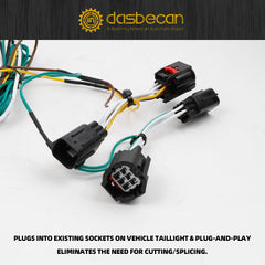 56331 Trailer Hitch Wiring Harness Kit Compatible with 2011-2020 Dodge Grand Caravan /2011-2016 Chrysler Town and Country/2021 2022 Chrysler Grand Caravan Vehicle-Side Custom 4Pins