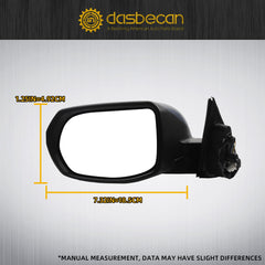 Left Driver Side Mirror Compatible with 2017-2022 Honda HRV LX with Power Glass, Manual Folding, Paintable Cover, Non-Heated Replace# HO1320308 76258-T7W-A02PFM(3Pins)