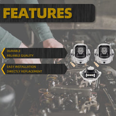 Engine Motor Trans Mount Set 3PCS Compatible with Audi A4 A5 A4 Quattro A5 Quattro 2008-2017 Replaces# 8K0199381C 8K0199381JN 8K0199381JP 8K0199381KN 8K0199381KP