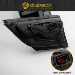 Right Passenger Side Mirror Compatible with Ford Edge 2015-2018 Heated with Turn Signal Puddle Light Spotter Glass Black 7Pins