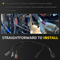 Engine Adapter Harness Compatible with 1976-1995 Johnson/Evinrude For Adapting Older Chassis To Newer Deutsch Control Cables Replaces 423-6344 176344