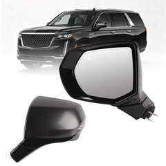 Dasbecan Side RearView Mirror Compatible with 2021-2024 Cadillac Escalade(ESV) Heated Blind Spot Power Folding Camera Puddle Light Driver Left Side Door Mirror Replace 84977470 (16Pin)