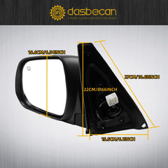 Left Driver Side Mirror Compatible with 2010-2013 Toyota 4runner with Power Heated Glass, Manual Folding, Turn Signal, Puddle Light, Gloss Black Cover Replace# TO1320263 8794035A31-PFM(9Pins)