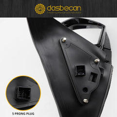 Passenger Side Door Mirror Compatible with Hyundai Sonata 2006-2010 Power Glass Heated Right Rearview Mirror Replace HY1321149 87620-0A000 87620-3K010-EB 5PINS-Black